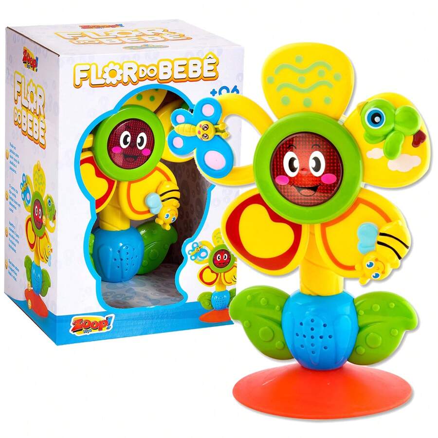 Brinquedo Didático Flor Do Bebê Musical Com Luz e Som Educativo - Zoop Toys - Amarelo - Visão 1