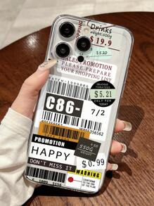 1 pieza Funda transparente espacial compatible con iPhone 11 12 13 14 PROMAX 15, con pegatina loca - Multicolor - Ver 1