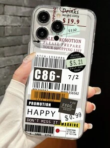 1 pieza Funda transparente espacial compatible con iPhone 11 12 13 14 PROMAX 15, con pegatina loca - Multicolor - Ver 3