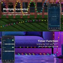 RGC-IC LED Smart Fairy Light Fairy Light 65 Feet (About 20 Meters) Multi-Color Light String Application Control And Remote Control, APP Music Synchronization Color-Changing USB Plug-In Wedding Christmas, Outdoor, Party Family Bedroom Decorative Lights - Multiple colors - View 5