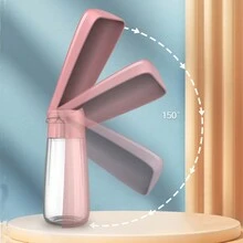 1 个 550 毫升（19 盎司）便携式可折叠宠物水瓶，带 150 度旋转大水槽，适用于狗和猫 - 彩色 - 查看 6