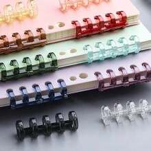4pcs Removable Plastic Loose Leaf Rings, 5-Hole Binder Clips Plastic Coils For Loose Leaf Notebook - one-size - View 8