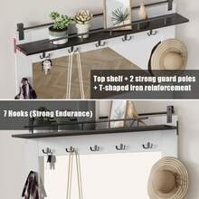 Hall Tree With Shoe Storage,Farmhouse Coat Rack With Shoe Cubbies & 7 Coat Hooks,And 3 Drawers For Hallway,Freestanding Bench With Shoe Storage Bench