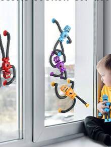 8pcs Retractable Suction Cup Alien Robot Toys, Novelty Suction Cup Toys, Fun Stress Relief Toys, Sensory Toys, Educational Sensory Toys, Great For Party Favors - Multicolor - View 4