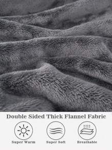 1 Pcs Wearable Blanket Sweatshirt Gifts For Women And Men, Warm And Cozy Giant Blanket Hoodie, Thick Flannel Blanket With Sleeves And Giant Pocket - 灰色 - 查看 4