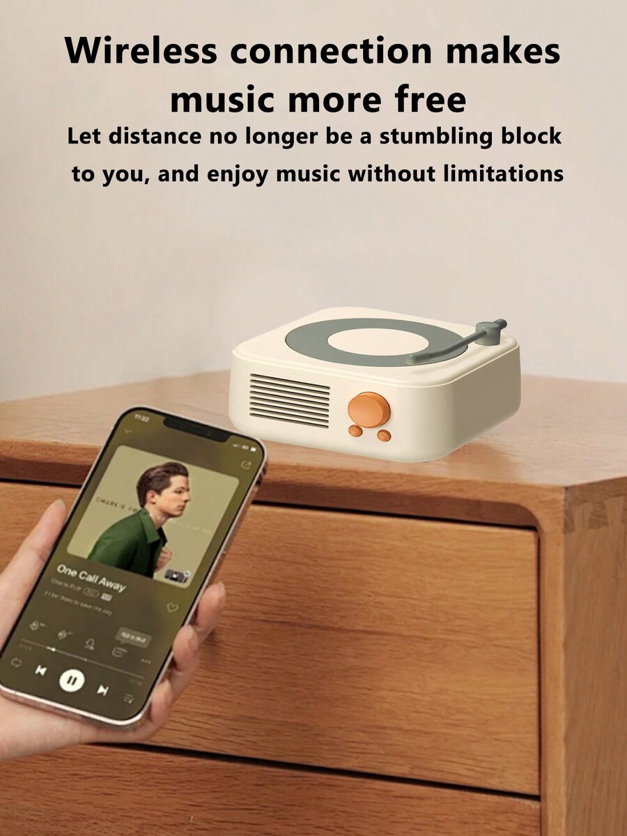 Turntable Bluetooth Speaker With Retro Vinyl Disc Design SHEIN