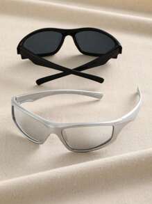 2pcs Women Punk Street Style Technological Fashion Glasses For Rave Party Street-Photography Musical Festival Decoration Beach Accessories For Women Glasses Shades