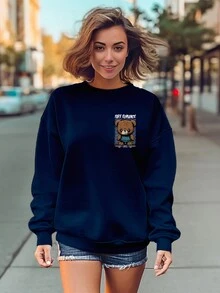 Bear Fake Romance Bear Sweatshirt GOLA 1176 Fluxo FX - Azul Marino - Ver 3