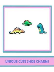 15Pcs/Set Dinosaur Series Shoe Charms For Shoe DIY Decoration Premium Quality Popular Charms Accessories Bubble Slides Sandals, PVC Shoe Decorations Beach Bag Accessories Great Gift For Teens Men Women And Adults