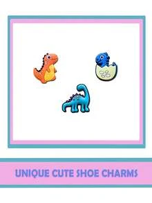 15Pcs/Set Dinosaur Series Shoe Charms For Shoe DIY Decoration Premium Quality Popular Charms Accessories Bubble Slides Sandals, PVC Shoe Decorations Beach Bag Accessories Great Gift For Teens Men Women And Adults