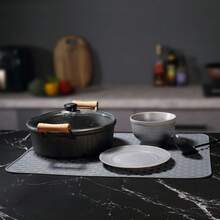 2pcs Extra Large 24 X 18 Silicone Dish Drying Mat - Flexible, Heat Resistant, Non-Slip, Easy Clean, Dish Draining, Sink, Counter Top, Glassware - Light Grey - View 4