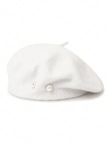 1 chiếc mũ beret nữ kiểu retro, chất liệu giả ngọc trai, làm từ len, đa năng, phù hợp để đội hàng ngày vào mùa xuân, thu và đông. Mũ beret màu đen, thích hợp cho mùa hè, đi biển, nghỉ lễ, du lịch. - Nhiều màu - Xem 14