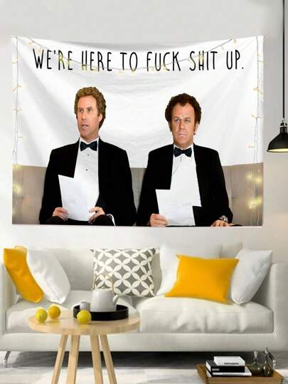 1 pieza Tapiz colgante de pared cuadrado de fibra de poliéster con figura divertida de hombre impresa, decoración para el hogar para sala de estar, dormitorio, bandera para la habitación, decoración de la habitación, tapiz, arte de pared, cosas para la habitación, banderas para la habitación, tapiz de pared