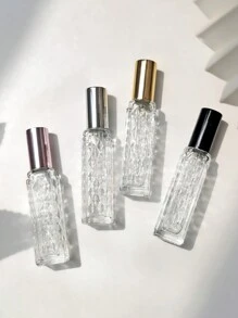 1/2/4 件 13 毫升铝制喷雾瓶，菱形图案，玻璃瓶身，可再填充香水容器 - 彩色 - 查看 1