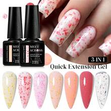 ערכת לק ג'ל הארכת ציפורניים 5 יחידות 4 צבעים גליטר סט לק ג'ל להארכת ציפורניים מהירה עם 20 יחידות צורת ציפורניים, 7 מ"ל ג'ל להארכת ציפורניים Construct Hard Gel חצי קבוע אקריליק Apres Extend ג'ל קיץ ציפורניים UV בנייה ג'ל להארכת ציפורניים להשרות ציוד מניקור ערכת ציפורניים UV ג'ל לכה עיצוב אמנותי לסלון ביתי מתנה לנשים - ריבוי צבעים - ראה 3