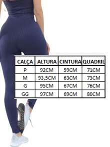 Kit 2 Calças 3D Suplex Legging Preto + Vinho ou Azul Cintura Alta - Multicolorido - Visão 3