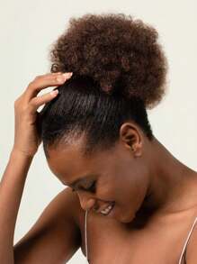 Afro lockige Haarbuns Hochsteckfrisur Chignon Haarverlängerung mit Zugband Pferdeschwanz für Frauen, kurze afrikanische gedrehte lockige Haarbun Pferdeschwanz Verlängerung, synthetisches Haarteil, afrikanischer Pferdeschwanz für natürliches Haar, für Weihnachten, Neujahr, Karneval, Musikfestival