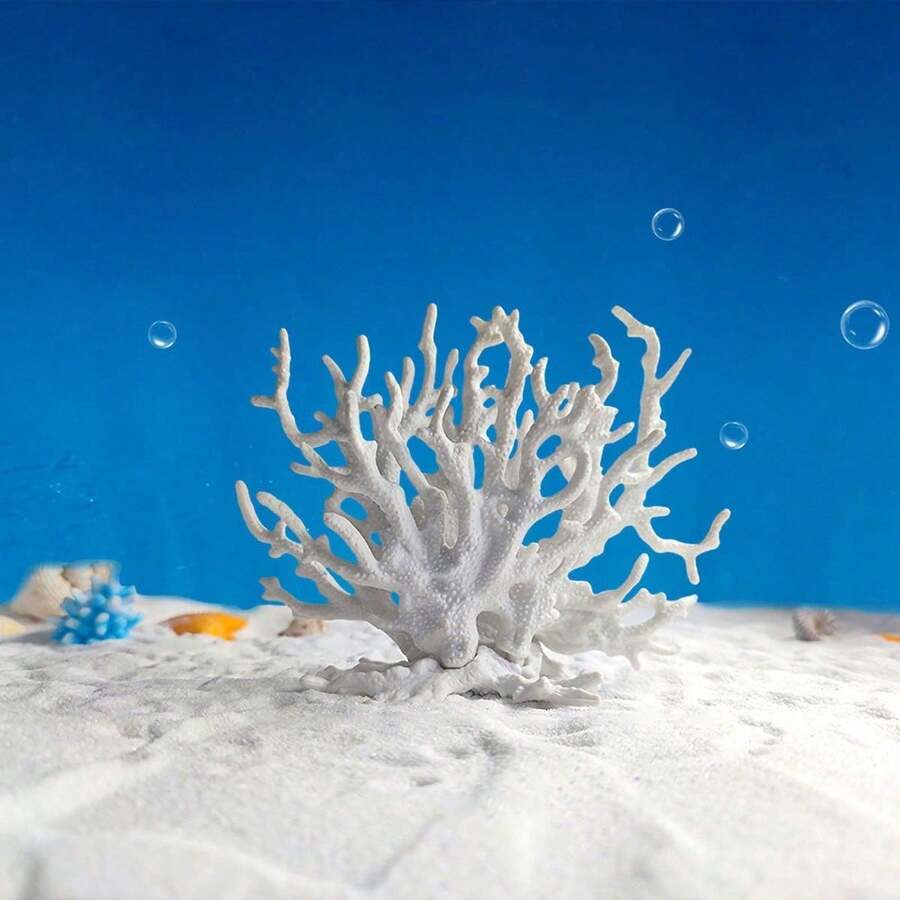 1Pc 海底人造假珊瑚水草造景鱼缸仿真假珊瑚水族箱装饰家庭微型摆件 - 彩色 - 查看 1