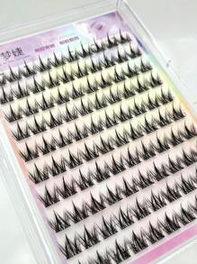 100pcs/Pack Graphic Dog Style Disposable Self-Adhesive False Eyelashes, Fluffy & Natural Look Lash Clusters, Eyelash Clusters, Individual Eyelashes, Lashes, Fake Lashes - C - View 12