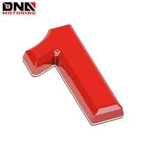 Metal Grill Trunk Emblem Decal Logo Badge Polished Text Lettering A-Z/0-9 Red(Only Number 1)