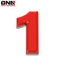 Metal Grill Trunk Emblem Decal Logo Badge Polished Text Lettering A-Z/0-9 Red(Only Number 1)