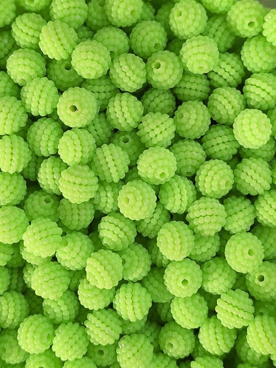 100 Pcs Cracked Pearl 10mm Non-Peeling Beads Crafts - Neon màu xanh lá cây - Xem 1