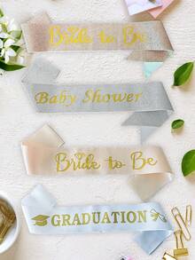 1 pieza Faja rosa dorado y brillo "Novia", faja de despedida de soltera, suministros para fiesta de ducha nupcial