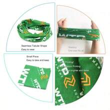 1 件户外运动无缝头巾防晒防尘面罩骑行钓鱼多功能头带，适合骑自行车、骑摩托车和滑雪