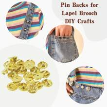 Pin Backs, Lapel Pin Backs, Brass Metal Pin Backings For Brooch Tie Hat Badge Insignia ﻿ - Butterfly Pin Backs - View 4