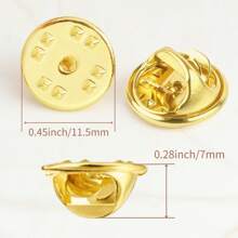 Pin Backs, Lapel Pin Backs, Brass Metal Pin Backings For Brooch Tie Hat Badge Insignia ﻿ - Butterfly Pin Backs - View 3