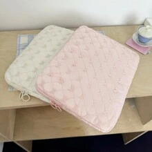 1PC Korean Ins Style Lace Embroidered Bow IPad Tablet Bag 11/13/15 Inch Laptop Storage Back To School - Multicolor - View 7