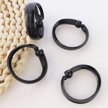 4pcs Ball Hair Plate, Black Bud Head Mushroom Hair Plate With Hair Plate, Bob-Head Style - Black - View 3