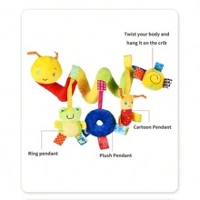 Juguete para asiento de coche para bebé, juguete en espiral para cochecito, juguete sensorial colgante de peluche para recién nacido apto para cuna, móvil adecuado para bebés de 0-6 meses, regalo ideal para niños y niñas de 0, 3, 6, 9 y 12 años