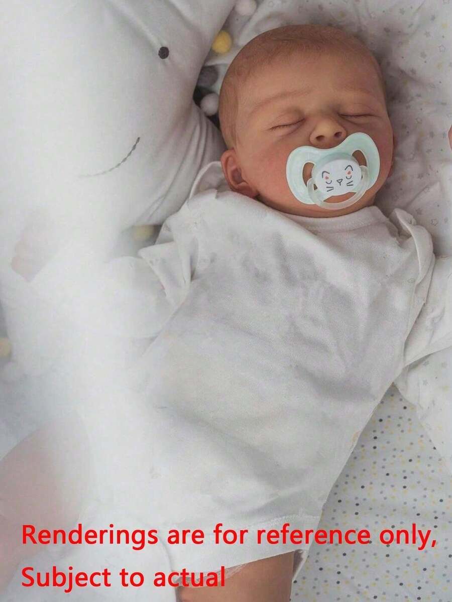 Lifelike 50cm Sleeping Reborn Doll With Painted Hair Waterproof Body