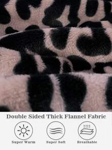 1 Pcs Wearable Blanket Sweatshirt Gifts For Women And Men, Warm And Cozy Giant Blanket Hoodie, Thick Flannel Blanket With Sleeves And Giant Pocket - 豹 - 查看 4