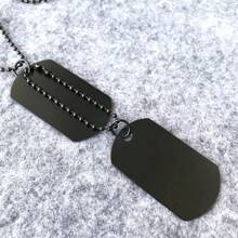 1pc Fashion Popular Zinc Alloy Polished Military Dog Tag Chain Necklace, Suitable For Men Hiphop Casual Style, Gift For Boyfriend - Military Brand Necklace - View 3