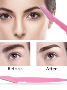 Set de 3/12/36 piezas de afeitadora, recortadora de vello facial y corporal con cubierta para mujeres, set de herramientas de maquillaje, afeitadora de cejas, removedor de vello facial, afeitadora facial, herramienta de exfoliación de dermaplaning para hombres y mujeres - Rosa mezclado con negro - Ver 7