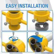 6PCS Steel Plastic Pipe Thread Die Kit With Tap Wrench Set - Yellow, Easy-To-Use Plumbing Tool For PVC Pipes, Uncharged, Assembly Required, No Battery Included - Yellow - View 2