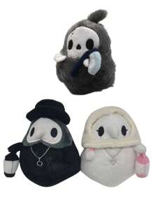 1 pieza Muñeco de peluche de doctor de la peste estilo steampunk, accesorio para fiesta de Halloween que brilla en la oscuridad, regalo de cumpleaños/festividad - Multicolor - Ver 3