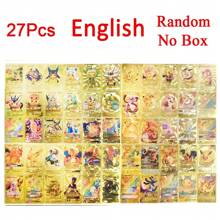 55 pezzi - Carte da collezione in oro, argento e nero di Charizard, Mewtwo Vmax GX Vstar in inglese, spagnolo, francese e tedesco, giocattoli per appassionati - Dorato - Visualizzare 22