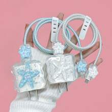 5 piezas Cubiertas protectoras de cargador USB en forma de estrella de cristal, 18W/20W - Multicolor - Ver 2