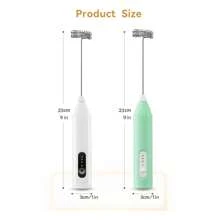 Feizsmile Electric Milk Frother Handheld USB Rechargeable Coffee Frother With  Stainless Whisks, 3 Speed Adjustable Foam Maker For Coffee, Latte, Cappuccino, Hot Chocolate, Matcha, Egg - White - View 3