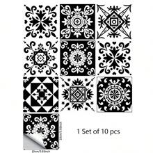 10 piezas/paquete Baldosas de piso autoadhesivas de PVC grueso, resistente al agua y a las manchas, adecuado para cocina, baño, sala de estar, balcón - Multicolor - Ver 14