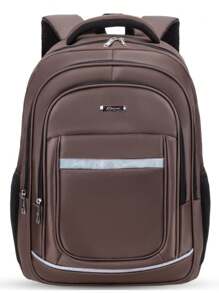 School Backpack Notebook Waterproof Executive Adult Men Women Sturdy Bag - Brown - View 1