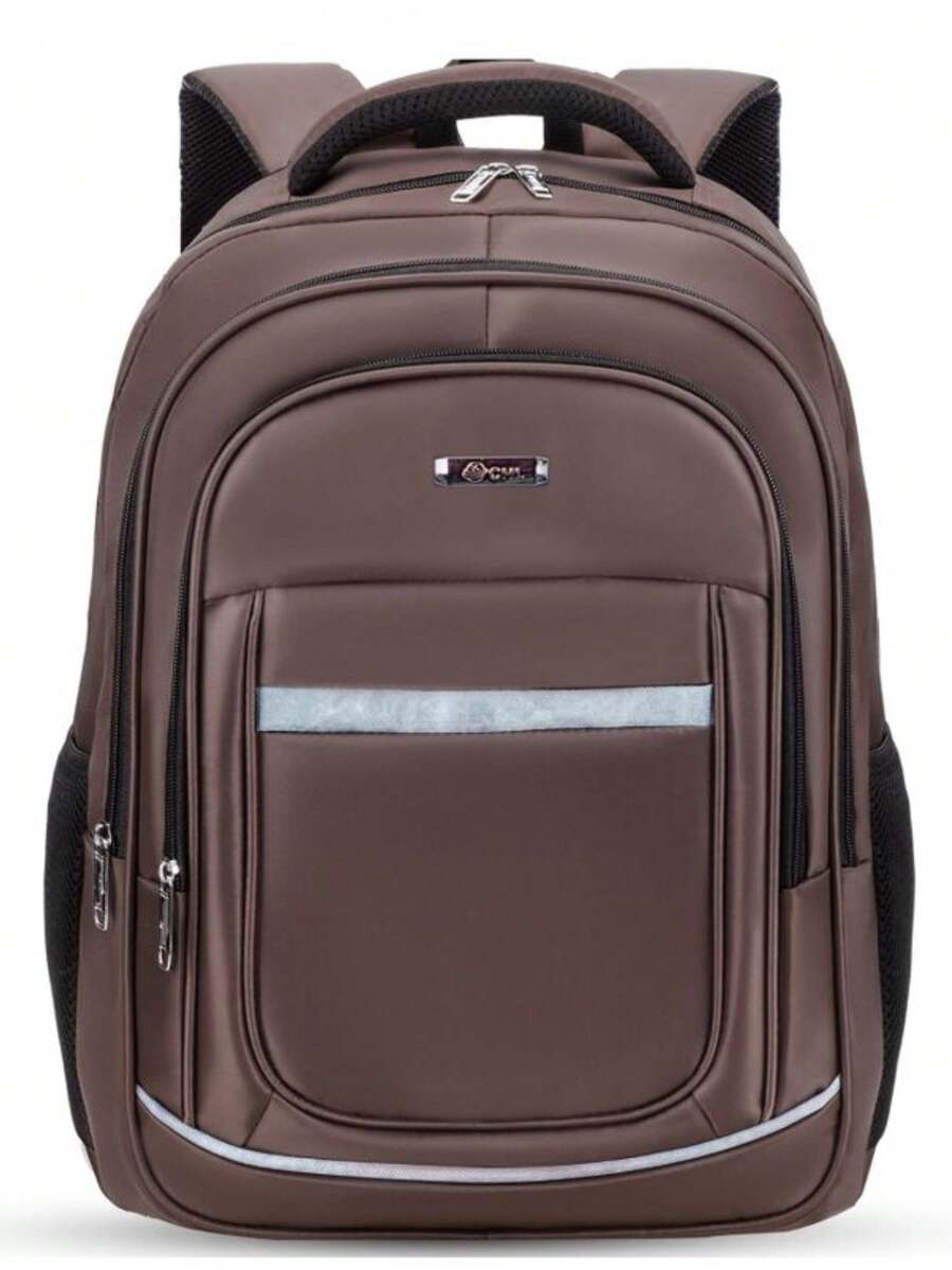 School Backpack Notebook Waterproof Executive Adult Men Women Sturdy Bag - Brown - View 1