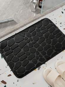 1 pièce Tapis de sol en pierre de couleur unie en forme de U, absorbant l'eau et antidérapant pour la salle de bain, la maison, la décoration de salle de bain, le tapis de bain, le tapis de sol, le tapis d'extérieur, le paillasson, la décoration d'automne, les accessoires de salle de bain, la rentrée scolaire