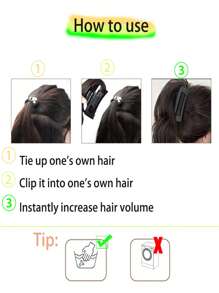 1 pieza Clip de pelo con garra de pelo de estilo rizado sintético natural para recogido de cola de caballo de mujer, un accesorio de moda para el cabello que realza el look elegante casual