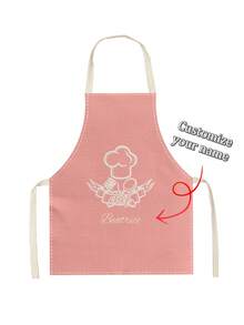 1 chiếc vải lanh DIY Tên văn bản Mũ đầu bếp & Tạp dề vẽ đơn giản, Áo khoác không tay nấu ăn cá nhân cho thú cưng, Dọn dẹp gia đình, Nấu ăn, Làm bánh, Làm vườn - Hồng - Xem 12