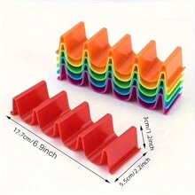 6pcs Plastic Multicolor Wavy Tower Pizza Rack, Pizza Tray, Burrito Stand, Food Stand, Pizza Display Rack - Multicolor - View 5