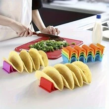 6pcs Plastic Multicolor Wavy Tower Pizza Rack, Pizza Tray, Burrito Stand, Food Stand, Pizza Display Rack - Multicolor - View 1